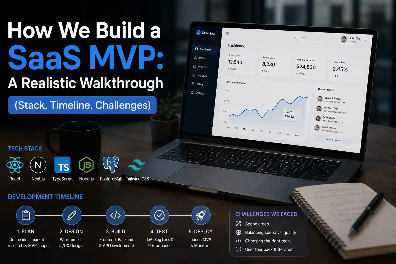 How We Build a SaaS MVP: A Realistic Walkthrough (Stack, Timeline, Challenges) | Yantrix Labs